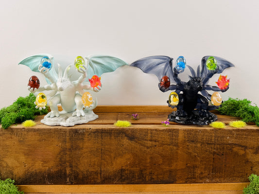 Dofus White Dragon Figurine with the 6 Primordials – FanArt