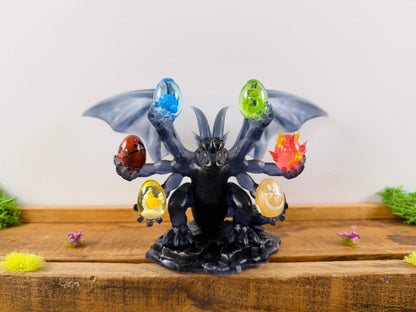 Dofus Figurine Dragon noir avec les 6 Primordiaux – FanArt