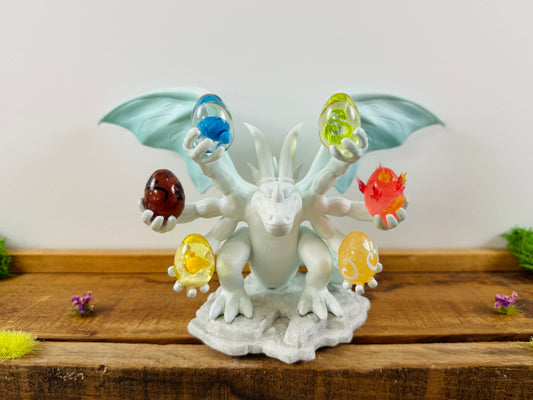 Dofus Figurine Dragon blanc avec les 6 Primordiaux – FanArt